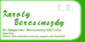 karoly bercsinszky business card